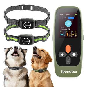 lot 2796 image: Teendow Wireless Fence for Dogs, Dog Perimeter Collar Wireless Fence with Remote Control, Waterproof & Rechargeable Dog Fence, HD Display, Outdoor Use