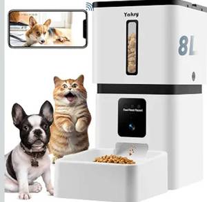 lot 2818 image: Yakry Automatic Dog Feeder with Camera - 8L33 Cups Smart Pet Feeder for SmallMedium Dogs & Cats, 5GHz2.4GHz WiFi App Control, 1080P HD Night Vision, 2-Way Audio, Timed Dry Food Dispenser Indoor