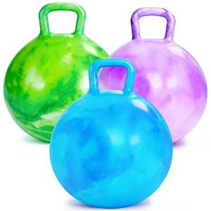 lot 2826 image: YongnKids 3 Pcs Bouncy Ball,Ride On Toys Balls for Kid 3 4-8, 22inch Hopper Ball with Handle & Air Pump for Boys Girls,Inflatable Clouds Bouncing Jumping Toy for Sport Indoor Outdoor Activties