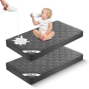 lot 2842 image: Waterproof Crib Mattress Protector 2 Pack, Soft and Breathable Crib Mattress Pad Cover, Noiseless Machine Washable Toddler Mattress Protector for Standard Baby Toddler Bed (52x28,Gray)