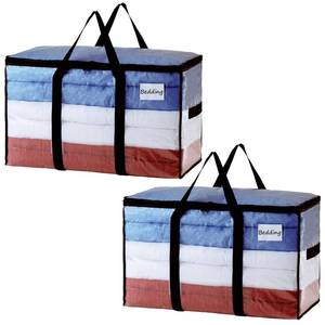 lot 2849 image: TAILI Extra Large Moving Bags, 2 Pack Clear Heavy Duty Totes For Storage with Visible Window, Wrap Around Handles, Storage Bags for Space Saving, Alternative to Moving Boxes