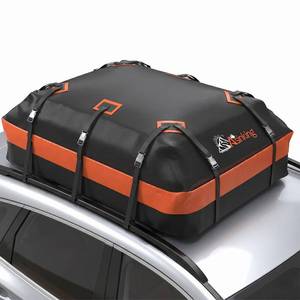 lot 2861 image: Asinking Car Roof Bag Rooftop top Cargo Carrier Bag 15 Cubic feet Waterproof for All Cars withWithout Rack, Includes Anti-Slip Mat, 10 Reinforced Straps, 6 Door Hooks, Luggage Lock