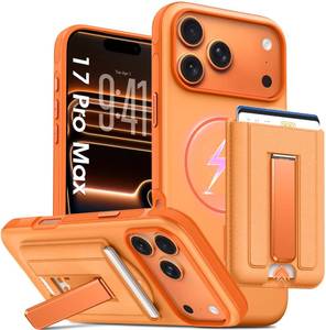 lot 2866 image: Oneagle Magnetic & Detachable Wallet for iPhone 17 Pro Max Case with Card Holder Fit for MagSafe, RFID Blocking, with Metal Kickstand 15FT MIL-Grade Shockproof Phone Case for iPhone 17 Pro Max
