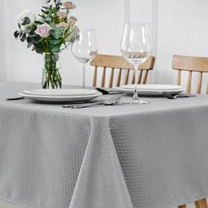 lot 2875 image: maxmill Square Jacquard Tablecloth Waterproof Spillproof Wrinkle Resistant Soft Weaved Design Table Cloth for Dinner and Party Washable Fabric Cover, Indoor Outdoor Use, 60 x 60 Inch, Light Grey