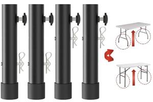 lot 2902 image: Herbert-fty Folding Table Risers for StraightBent Leg, Durable Table Leg Extensions 2 LevelsHeights Table Leg Extenders 3.6in  5.2in - All for Treating Your Back Pain (4-Pack)