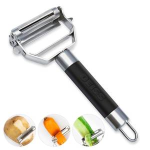 lot 2912 image: Deiss PRO Dual Julienne Peeler & Vegetable Peeler - Non-slip Handle - Apple Peeler & Potato Peeler, Orange Peeler, Zoodles Maker - Y Peeler, Veggie Peeler for Making Delicious Veggie Noodles