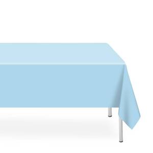 lot 2917 image: LIKAJON 2 Pack Rectangular Disposable Light Blue Tablecloth, Light Blue Plastic Table Cloths for Parties Disposable, 54x108 in Waterproof Tablecloth for Birthday Party Baby Shower Picnic Valentines