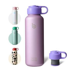 lot 2929 image: BOTTLE BOTTLE Water Bottle for Carbonated Drinks 20oz Insulated Bottles for Fizzy Drinks Keep Carbonation Longer Leak Proof for Sports Travel School(Purple)