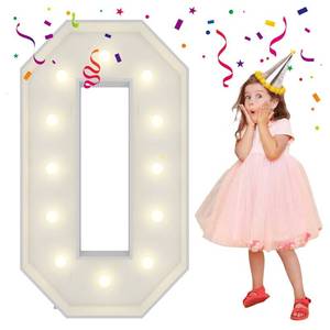 lot 2937 image: 4FT Light Up Numbers Letters, Giant Marquee Numbers, Mosaic Balloon Number 0 for 20th 30th 50th Birthday Decorations,60th Anniversary Class of 2026 Graduation Party Decor