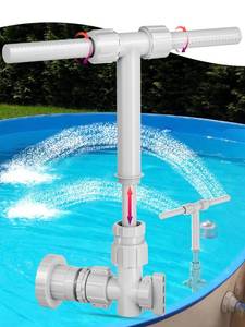 lot 2940 image: 2026 Dual Spray Pool Fountain, 2-in-1 Retractable Height 360° Adjustable Waterfall Sprinkler Fountain, High-Pressure Pool Spray Fountain for Swimming Pool Spa Cooling, Grey