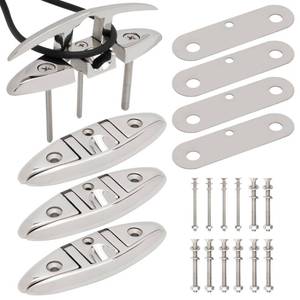 lot 2943 image: Nexivis 5 inch Boat Folding Cleats, 316 Stainless Steel Folding Cleats Marine, Suitable for Dock Deck Cable Kayaks, Yacht Floats, and Other Compatible Decorative Fixings, 4PCS