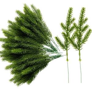 lot 2946 image: Alpurple 60 Packs Artificial Pine Needles Branches Garland- 6.7 x 2 Inch Green Plants Pine Needles, Fake Greenery Pines Picks for DIY Garland Wreath Christmas Embellishing & Home Garden