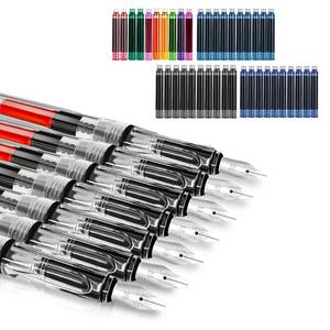lot 2954 image: Calligraphy Set, 7 Pcs Fountain Pen with Different Replaceable Nib and 40 Replaceable Ink Cartridge in 11 Color for Beginner Writing and Drawing Calligraphy Kit