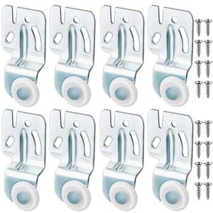 lot 2961 image: Blulu 8 Pcs Sliding Closet Door Roller Kit Wardrobe Wheels Hardware for Top Hung Bypass 34 to 1-38 Inch Thick Kitchen Doors