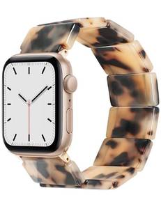 lot 2974 image: Heesch Tortoise Stretchy Watch Band Compitable with Apple Watch Series 7 45mm band for Women Dressy Fashion Watch Strap for iWatch se 6 44mm Bracelet
