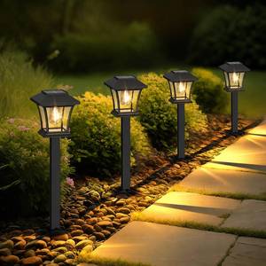 lot 2989 image: Sparkblaze 16 Pack Solar Pathway Lights Outdoor, LED Solar Yard Lights Dusk to Dawn Solar Garden Lights for Lawn, Walkway, Path & Landscape Lighting. (16, Warm White)