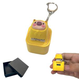 lot 4050 image: Oink Pig Keychain -USB-C Rechargeable Keyboard Fidget Fidget Toy with Colorful Lights, Stress Relief & Anxiety Buster for Adults (Oink Pig)