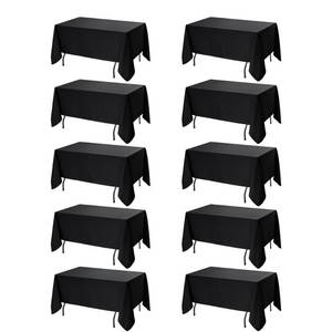 lot 4056 image: Dailyset 10-Pack Black Tablecloths for Rectangle Tables, 70 x 108 Inches, Stain-Resistant Polyester Fabric for 6 Foot Tables - Washable Table Covers for Weddings, Banquets, Birthday Parties, Events