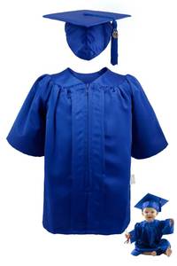 lot 4058 image: GraduationMall Baby Graduation Cap and Gown Set with Tassel NICU Graduate Outfit for Infants 6-12 Months, Soft Satin Royal Blue M