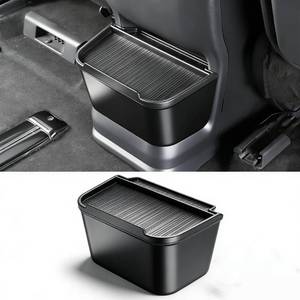 lot 4075 image: JYCDC Rear Center Console Trash Can Compatible with Toyota Sienna 2026 2025 2024 2023 2022 Accessories, Second Row Cup Holder with Lid, 2nd Row Garbage Bin Organizer Interior Parts (Black)