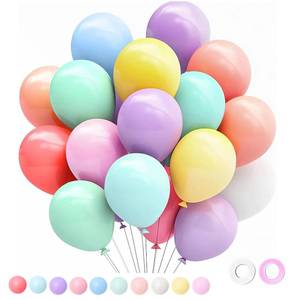lot 4082 image: 100pcs Rainbow Balloons, 12 Inches Pastel Balloons Assorted Color Colorful Multicolor Macaron Latex Party Balloons for Kids Birthday, Summer Party, Haweii Party