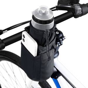 lot 4084 image: WOTOW Bike Water Bottle Holder- Insulated Bicycle Cup Holder with Shoulder Strap, Bike Drink Holder with Phone Storage for Adult Kids, Handlebar Cycling Water Bottle Cage for Mountain Touring