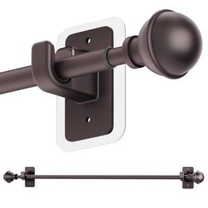 lot 4094 image: ENJOYBASICS No Drill Curtain Rods for Window 28 to 60 Inches, 58 Inch Diameter Renter Friendly Drapery Rod with Adhesive Brackets Without Drilling, Adjustable from 27 to 65 Inches, Bronze