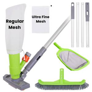 lot 4103 image: Sepetrel Deluxe Swimming Pool Cleaning Kit with Spa Jet Vacuum Cleaner,Brush, Semi-deep Skimmer Net & Adjustable 57.5-inch Pole,Ideal for Cleaning Above Ground,Inflatable Pools
