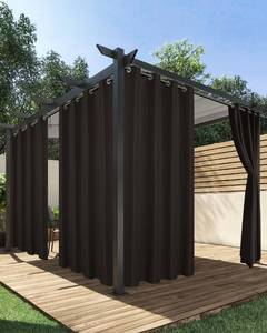 lot 4105 image: HolidayIdeas Outdoor Curtains for Patio Waterproof, 2 Panels - 54 x 95 Inch - Privacy Protection & Light Filtering Curtains Grommet Outside Curtains for Porch, Gazebo, Pergola, Backyard (Chocolate)