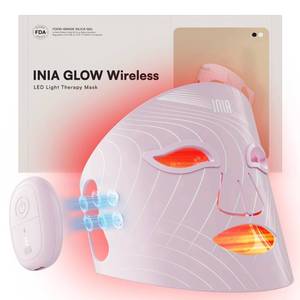 lot 4108 image: INIA Red Light Therapy Mask for Face, Glow Wireless LED Face Mask Light Therapy with Near-Infrared Red Light (NIR), Rechargeable and Ergonomic Design for Home & Travel