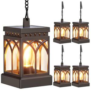 lot 4124 image: KOOPER 4 Pack Solar Lanterns Outdoor Waterproof, Brighter Hanging Solar Lantern Lights for Outside, Auto ONOff Lanterns Decorative Outdoor for Garden Table Yard Path Tree Patio Lawn Decor, Gifts