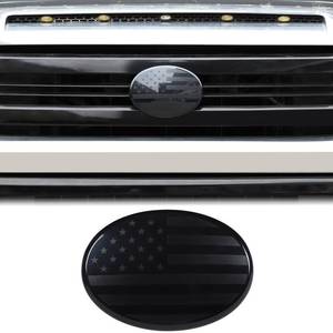 lot 4125 image: Aunginsy Car Front Emblem Trim Cover Compatible with Toyota Tundra 2007-2017, Front Hood Center Grille Emblem Badge Logo Cover Circle Ring Decorative Overlay ABS Accessories, American Flag Pattern