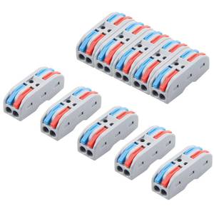 lot 4140 image: ALITOVE Lever Wire Connectors Push-in 10pcs Quick Connect Wire Splice Connectors Compact Inline Terminals for Electrical Wire Splicing Project, 28-12 AWG, 2 in 2 Out