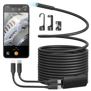 lot 4149 image: Anykit Endoscope Camera with Light, 1920P HD Borescope with 8 Adjustable LED Lights, Semi-Rigid Snake Camera with Light, IP67 Waterproof Inspection Cam for iPhone & Android, 16.5 ft Single Lens