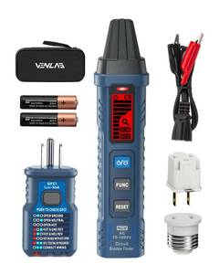 lot 4158 image: Circuit Breaker Finder with LCD Display, GFCI Outlet Tester, 90-130V Electrical Circuit Tracer Tool with NCV Tset &amp Flashlight VCT03P