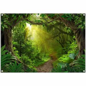 lot 4162 image: Swepuck 7x5ft Jungle Forest Photography Backdrop Tropical Rainforest Natural Scenery Background Safari Kids Adults Party Decoration Photo Booth Props
