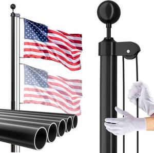 lot 8008 image: $70 20 ft Heavy Duty Aluminum Flagpole Kit for Outdoors with Flag
