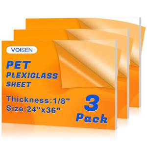 lot 8022 image: $46 VOISEN 3 Pack Plexiglass Sheets 18 Thick 24x36 Plexi Panel