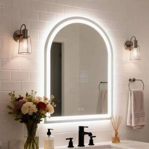 lot 8023 image: $90 VASUHOME 20x30 LED Bathroom Mirror, BacklitFront-Lit, 3-Color