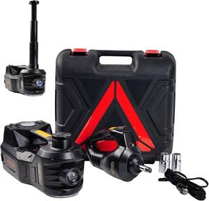 lot 8029 image: $100 ROGTZ 5 Ton Electric Hydraulic Car Jack Kit, 12V Lift, LED