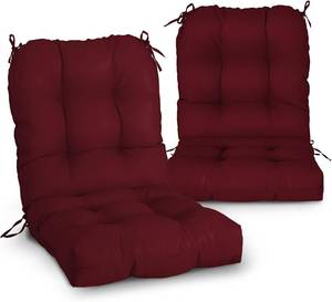lot 8057 image: $90 EAGLE PEAK Tufted Chair Cushions, 2 Pack, 42x21, RedPurple