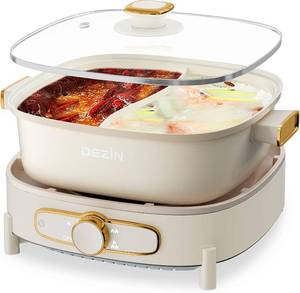 lot 8063 image: $76 Dezin Electric Shabu Shabu Pot 5.5L Dual-Sided Non-Stick Cooker