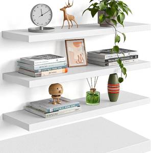 lot 8066 image: $70 YUFLINX 23 White Floating Shelves Wall Mounted Set of 4