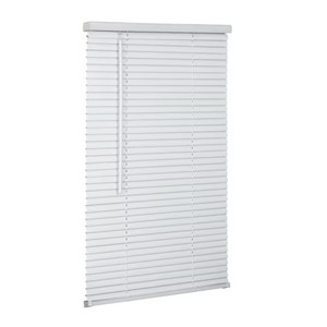 lot 8079 image: Lotus & Windoware Cordless Vinyl Mini Blind 26W x 72L White