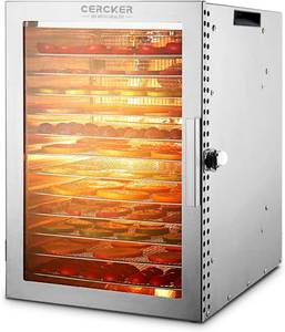 lot 8106 image: $149 Food Dehydrator with 12 Stainless Trays, 800W, 190 F, 24h Timer