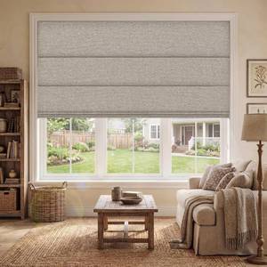 lot 8111 image: $73 BERISSA Blackout Roman Shades - Cordless Linen, 45W x 64H