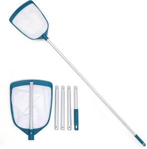 lot 8113 image: POOLWHALE Adjustable Pole Leaf Skimmer Net Rake with Nylon Mesh