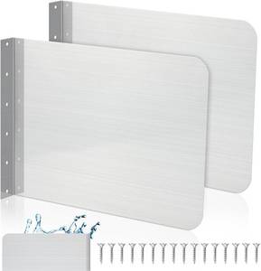 lot 8120 image: Therwen 2 Pcs Stainless Steel Side Splash Guard for Sink 20x12 in