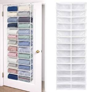 lot 8126 image: Over-The-Door Hoodie Organizer with 26 Clear Pockets & 3 Hooks