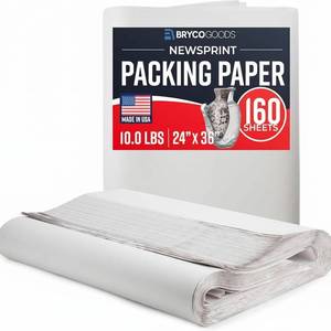 lot 8128 image: Bryco Goods 24x36 Newsprint Packing Paper for Moving, 160 Sheets
